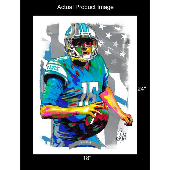 Jared Goff Detroit Lions Football Sports Poster Print Wall Art 18x24 - Picture 2 of 5